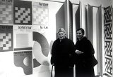 Gio Ponti et sa fille Lisa au Musée des Arts Décoratifs de Paris, 1973