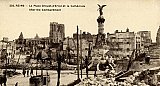 Reims. La place Drouet-d'Erlon et la cathédrale after the bombardement