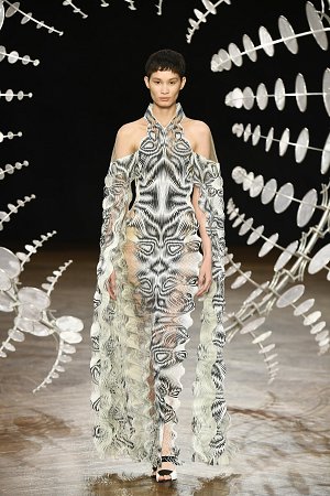 Iris van Herpen en collaboration avec Philip Beesley, Robe et cape {Hypnosis}, collection « Hypnosis », 2019