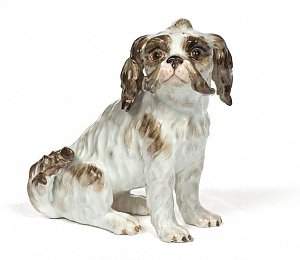 Manufacture de Meissen, statuette de chien, XVIIIe siècle