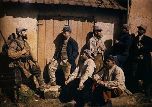 Le repos des soldats francais, octobre 1914