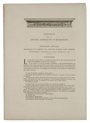 Programme du concours de l'Ucad sur le thème du cabinet de l'amateur, 1895