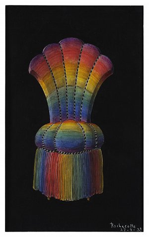 Emilio Terry, {Projet de chaise aux couleurs de l'arc-en-ciel}, 1938