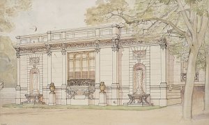 Vue du pavillon de l'Ucad, attribuée à Eugène Bliault et Georges Hoentschel