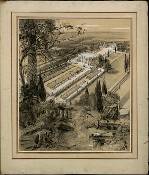 Achille Duchêne, Devon, parc d'Oldway Mansion pour Paris Singer, vue d'ensemble, vers 1900