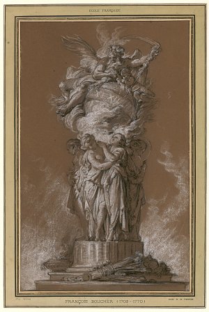 François Boucher, {Projet pour une horloge}, vers 1765