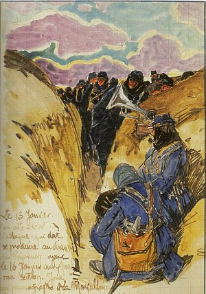 Mathurin Méheut, le 13 janvier 1915, carnet de guerre 