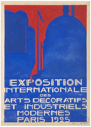 Maquette d'affiche « Exposition internationale des Arts Décoratifs et Industriels modernes. Paris 1925 », René Prou (affichiste), 1925