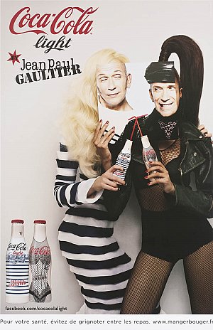 Affiche Coca-Cola light, Jean Paul Gaultier, agence Wolkoff et Arnodin, Stéphane Sednaoui, 2012