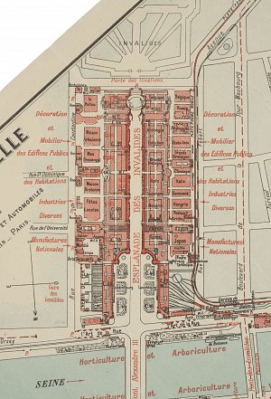 Plan de l'esplanade des Invalides de l'Exposition universelle de 1900 (détail)