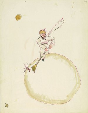 Antoine de Saint-Exupéry, {Le petit prince déterrant des pousses de baobab}, 1942