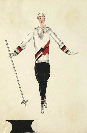 Jeanne Lanvin (1867-1946), Dessin de la collection « Sport Hiver 1928 »