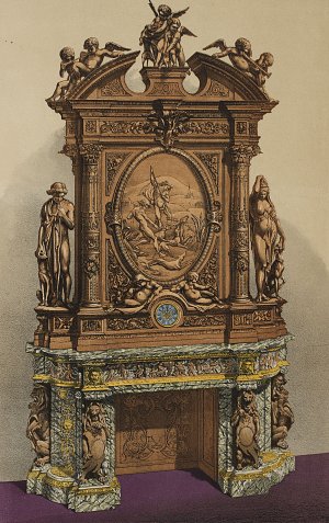 Cheminée présentée à l'Exposition de Paris en 1855 et de Londres en 1862