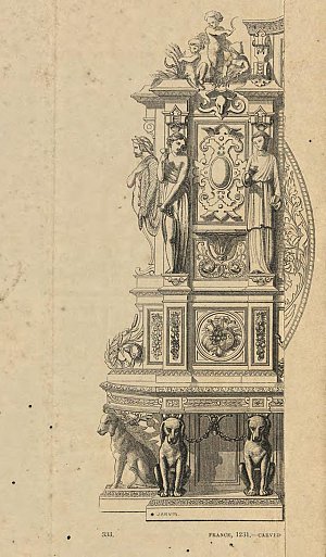 Grand cabinet présenté par Fourdinois à l'Exposition universelle de Londres en 1851