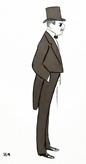 Caricature of Moïse de Camondo, by Georges Goursat, aka Sem , c. 1904