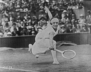 Mlle Lenglen, joueuse de tennis à Wimbledon, le 26 juin 1924